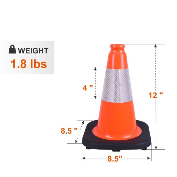 Flexible Black Base PVC Traffic Cone Product dimensions： Height-12Inch; Color-Orange;