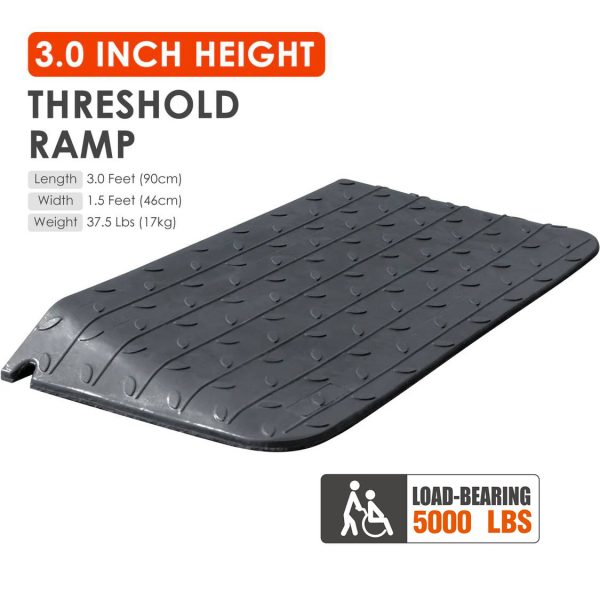 Wheel Chair Threshold Ramp： 3.0 INCH HEIGHT Product dimensions LOAD-BEARING 5000 LBS