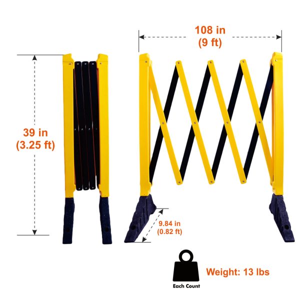 It could expand 9.0 feet long when they unfolded. When they folded up they don’t take much space. Product dimensions and weight.