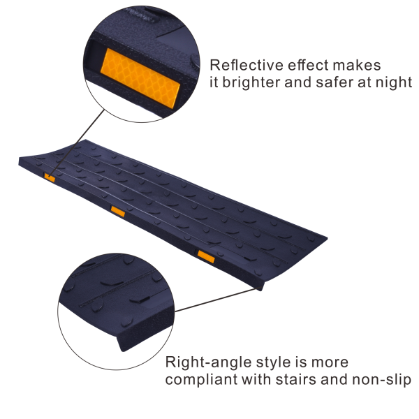 Reflective effect makes it brighter and safer at night; Right-angle style is more compliant with stairs and non-slip;