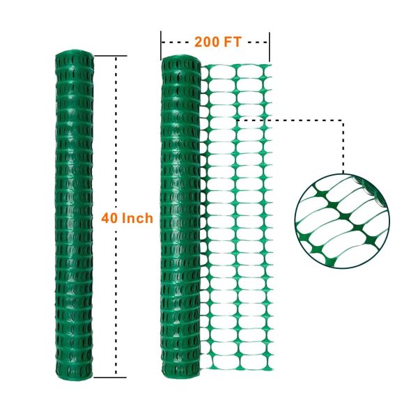 Mesh Fence with Stakes and Zip Ties 40lnch x 200Ft.